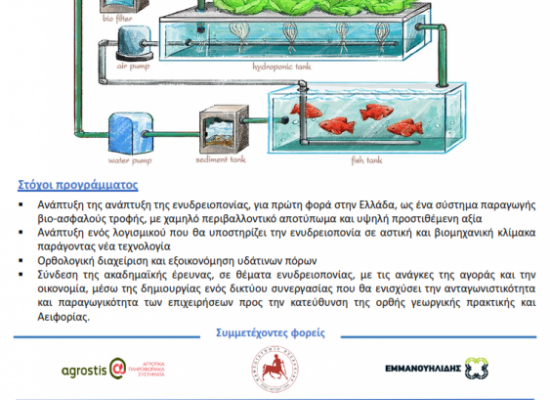 Ανάπτυξη και βελτιστοποίηση συστήματος ενυδρειοπονίας: ένα ακόμη βήμα για την αειφορική παραγωγή τροφής (FoodOASIS)