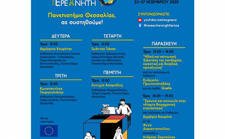 Βραδιά του Ερευνητή 2020 - «Πανεπιστήμιο Θεσσαλίας, ας συστηθούμε»