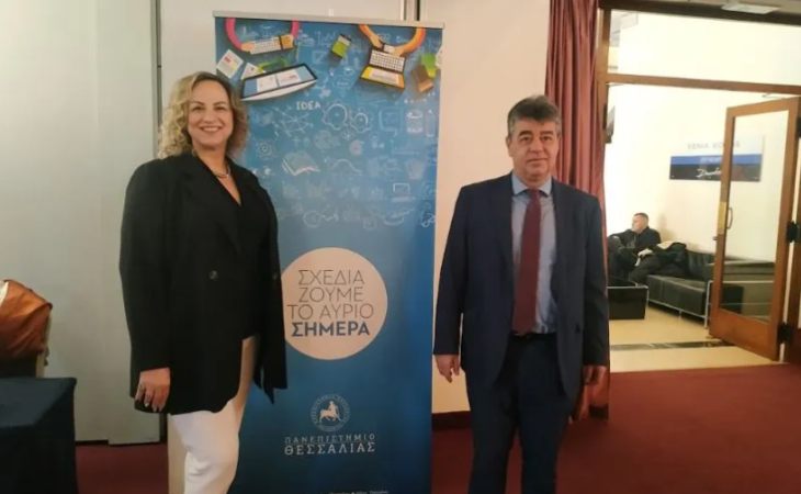 Ο Πρύτανης κος Μπιλλίνης και η Αντιπρύτανις κα Λασπίδου στην Ημέρα Καριέρας